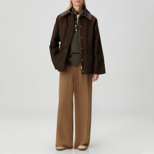 Simple striped straight-leg women's casual trousers