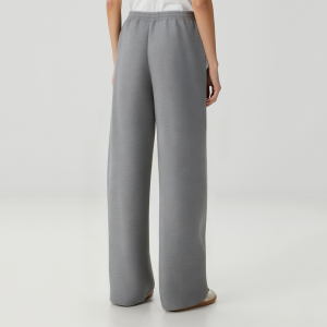 Grey comfortable high waist women's casual trousers