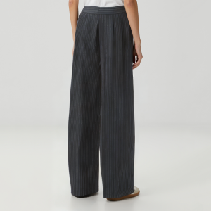 Fashion striped wide-leg women's casual trousers