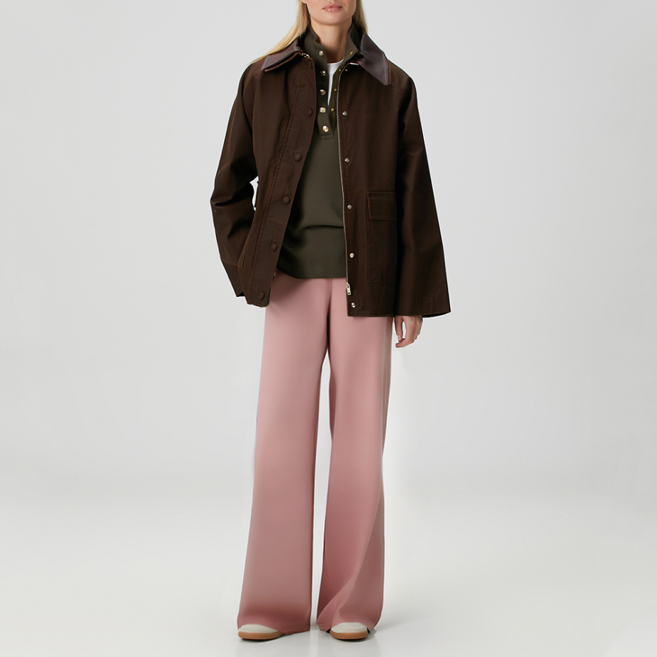 Pink versatile loose women's casual trousers