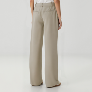 Versatile pleated wide-leg women's casual trousers