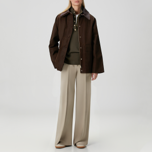 Versatile pleated wide-leg women's casual trousers