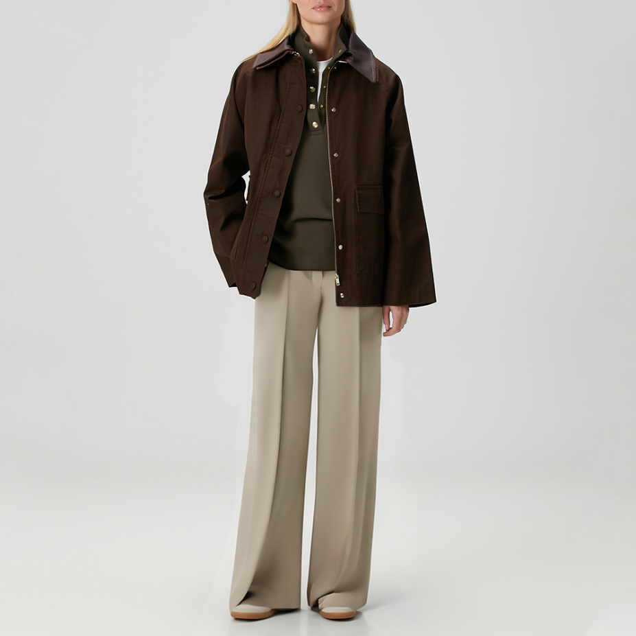 Versatile pleated wide-leg women's casual trousers