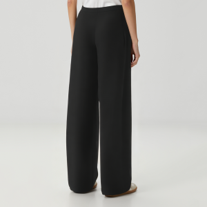Black elastic loose women's casual trousers