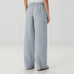 Light blue elastic waist women's casual trousers