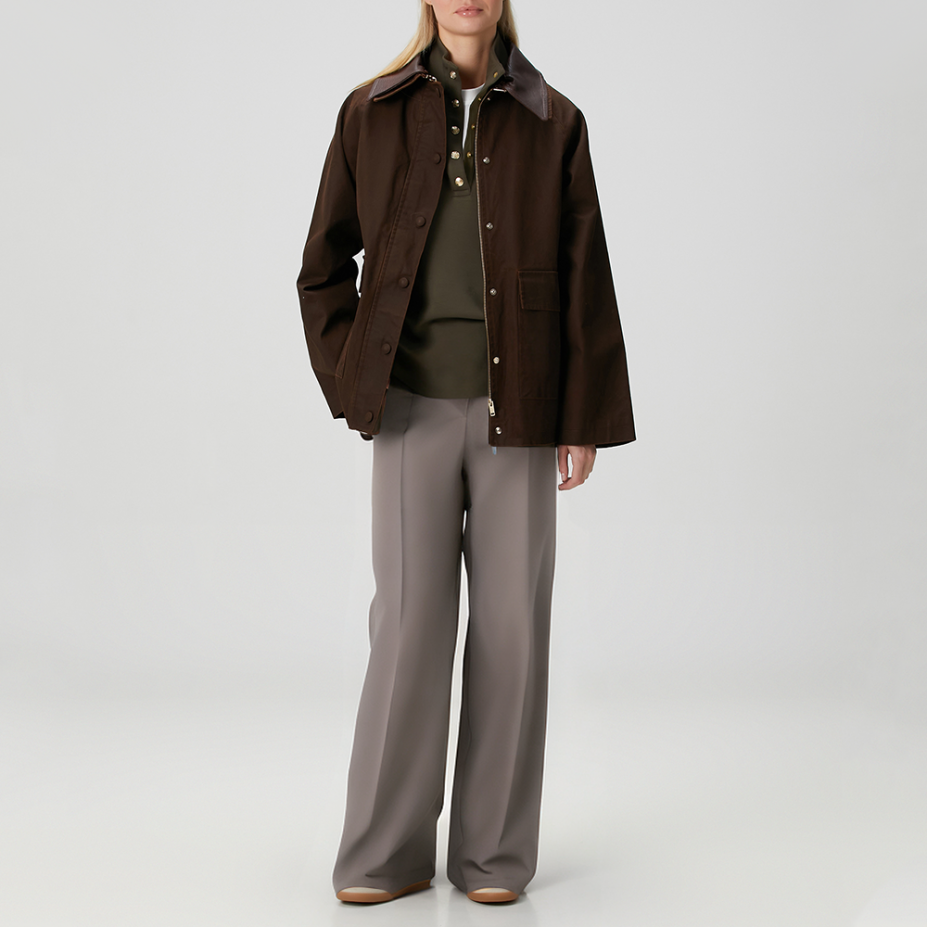 High-waisted double-waist wide-leg women's casual trousers