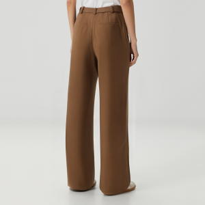 Fashionable brown high waist women's casual trousers