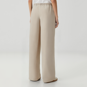 Elastic waist wide leg women's casual trousers