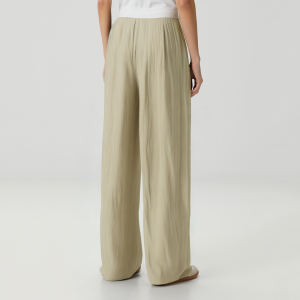 Pleated high waist wide leg women's casual trousers