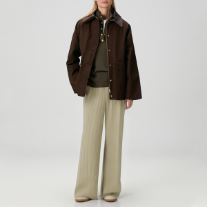 Pleated high waist wide leg women's casual trousers