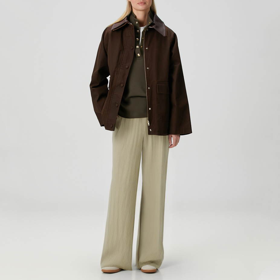 Pleated high waist wide leg women's casual trousers