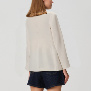 Elegant autumn round neck women's blazer