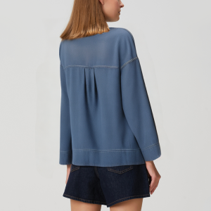 Casual V-neck loose women's denim jacket