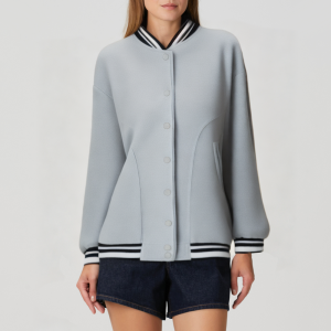 Women's contrast striped button-down jacket