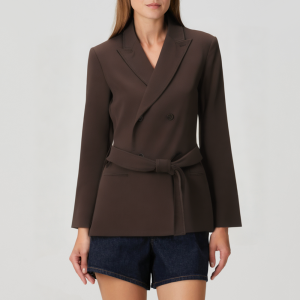 Lapel double-breasted women's suit jacket