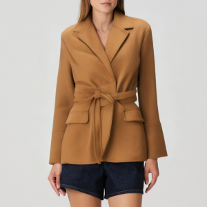 Versatile casual waist tie women's suit jacket