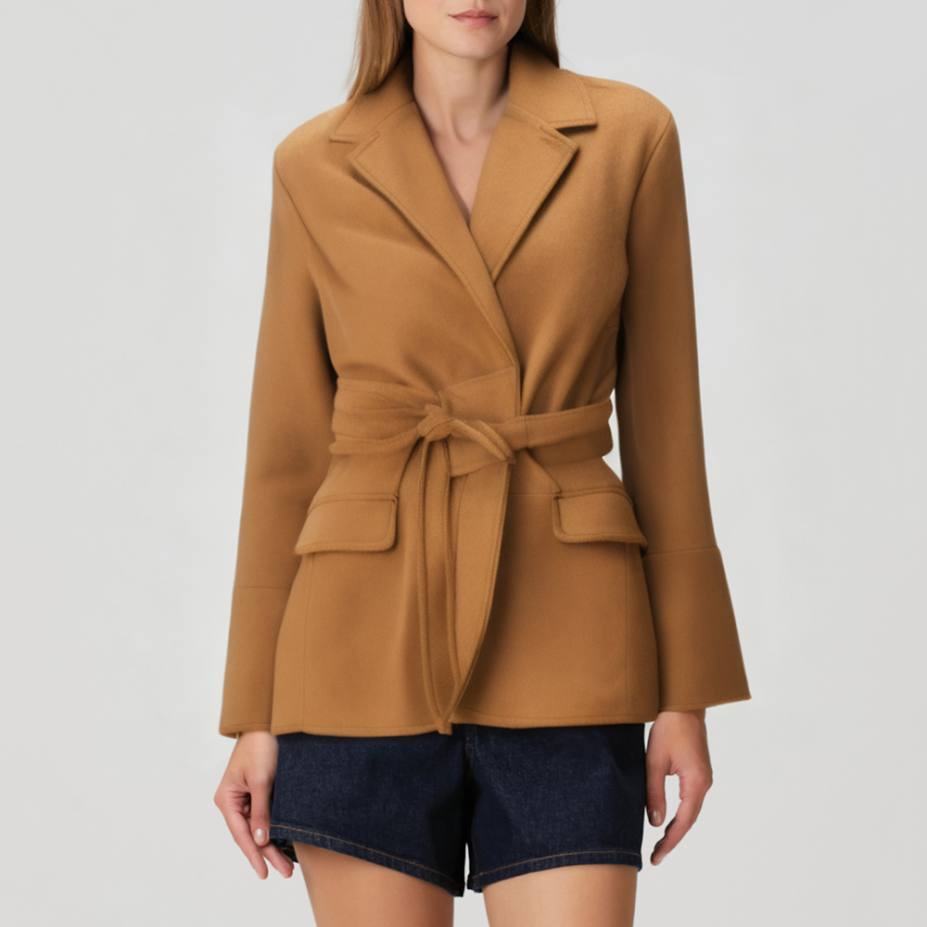 Versatile casual waist tie women's suit jacket