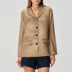 Vintage autumn suede women's blazer