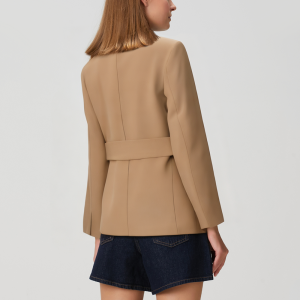 Double-breasted V-neck casual women's suit jacket