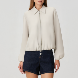 Autumn fashion lapel zipper women's jacket