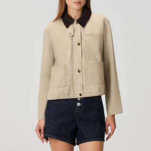 Autumn contrast lapel button women's jacket