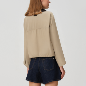 Autumn contrast lapel button women's jacket