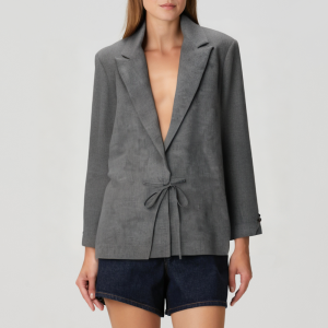 Gray simple loose women's suit jacket