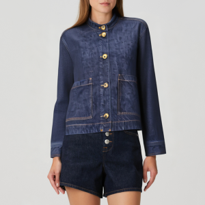 Vintage twill blue women's denim jacket