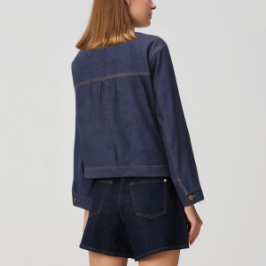 Vintage twill blue women's denim jacket