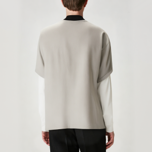 Men's loose round neck fake two-piece long sleeves