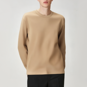 Men's casual round neck loose long sleeves