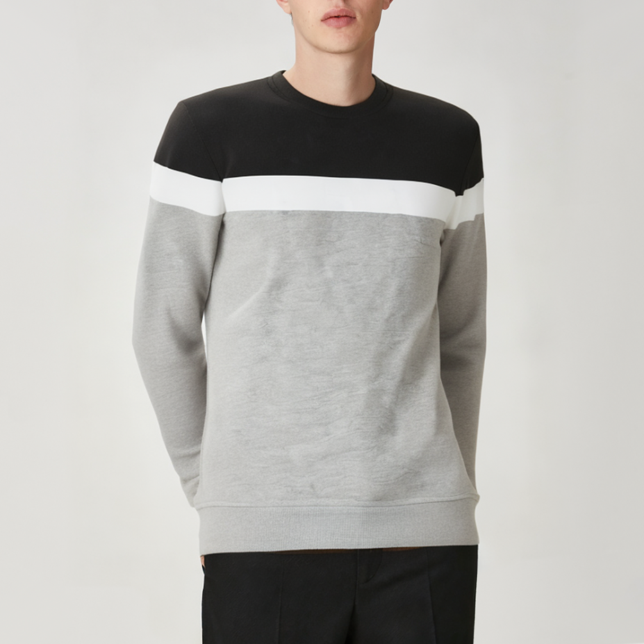 High quality round neck dropped shoulder men's long sleeve