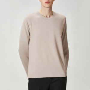 Men's loose cotton round neck long sleeves