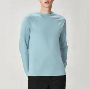 Simple round neck blank men's long sleeve
