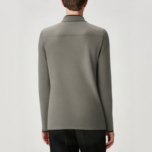 Men's casual stand collar zipper long sleeve