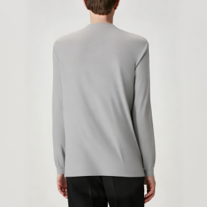 Gray blank crew neck men's long sleeve