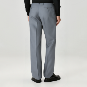 High quality grey straight-leg men's casual trousers