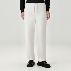 White simple straight men's casual pants