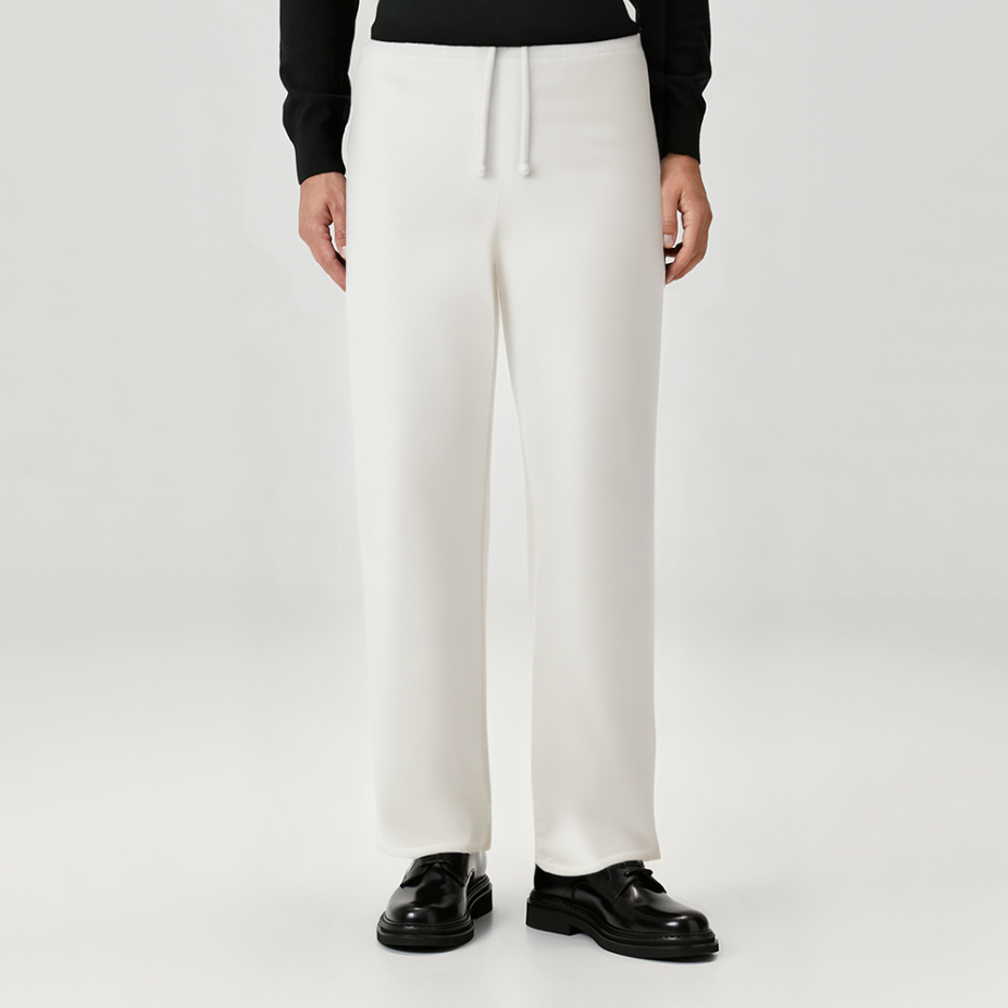 White simple straight men's casual pants