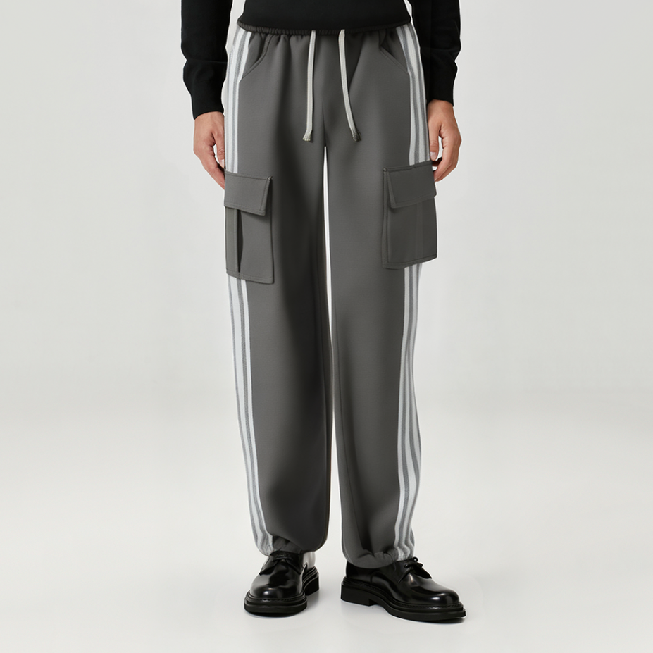 High quality side stripe loose men's casual pants