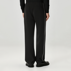 Classic black elastic waist men's casual pants