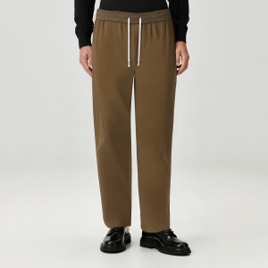 Brown loose wide-leg men's casual pants