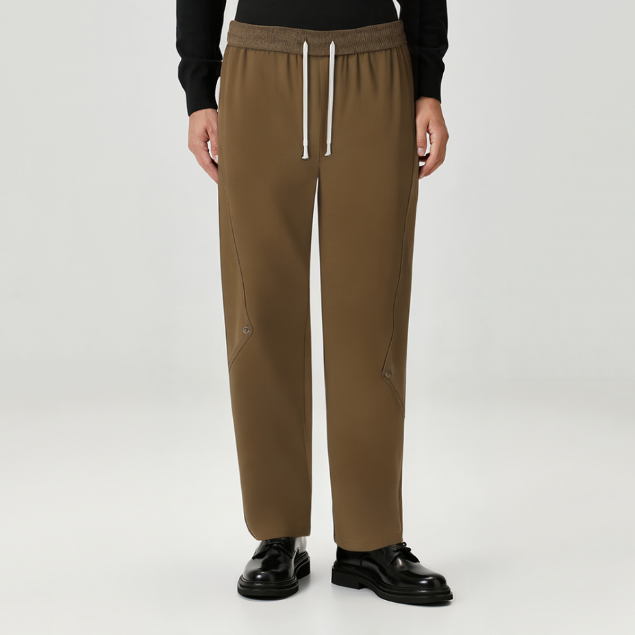 Brown loose wide-leg men's casual pants