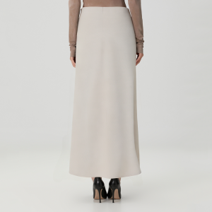 Simple satin textured straight skirt for women