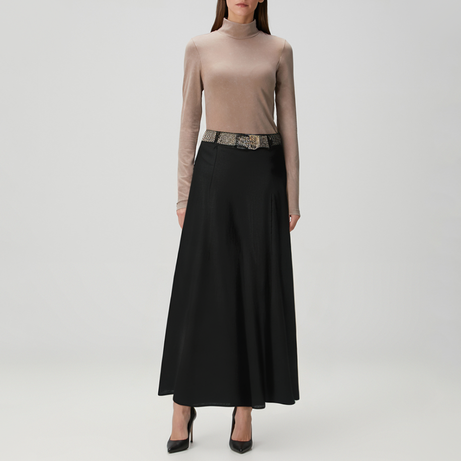 Autumn black A-line all-match women's skirt