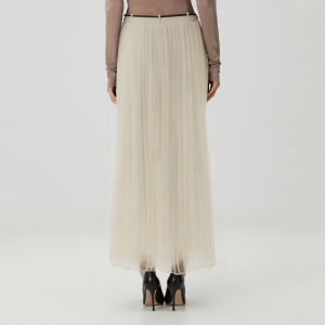 Beige all-match pleated women's skirt