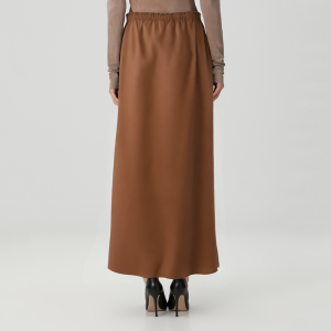 Brown bow-decorated loose women's skirt