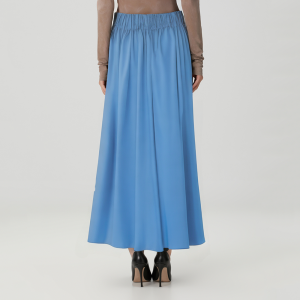 Blue simple elastic waist women's skirt