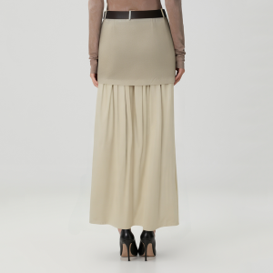Women's patchwork skirt with belt