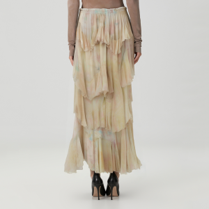 Colorful layered ruffled women's skirt